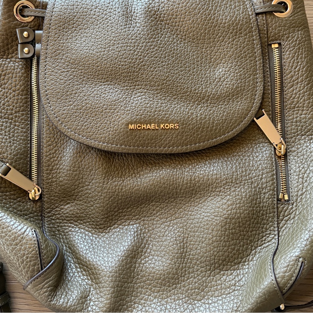 Micheal Kors Olive Green Backpack - Picture 2 of 6